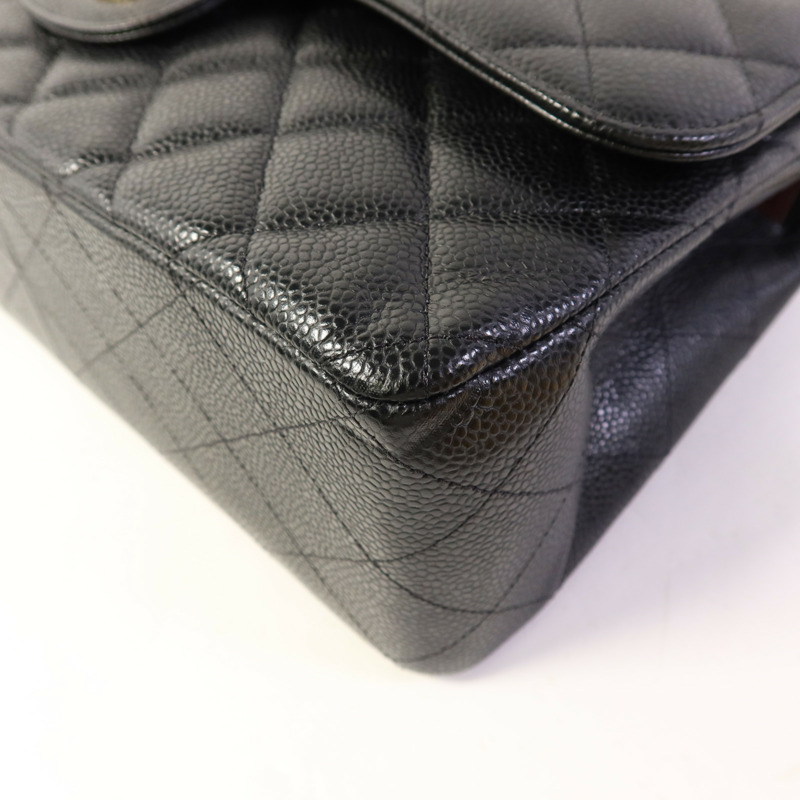 CHANEL 牛皮皮革Large Classic金扣鏈帶肩背袋-10