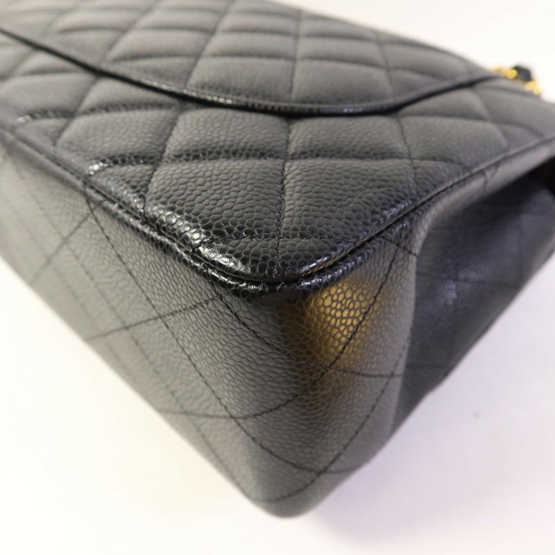 CHANEL 牛皮皮革Large Classic金扣鏈帶肩背袋-12