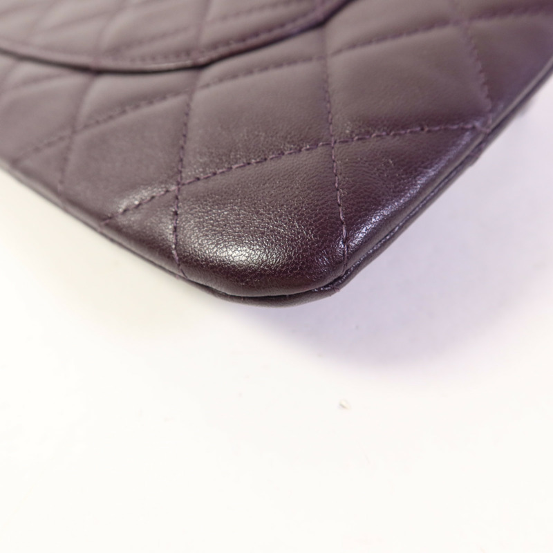 CHANEL 羊皮皮革Double Zip Pouch銀扣小袋-11