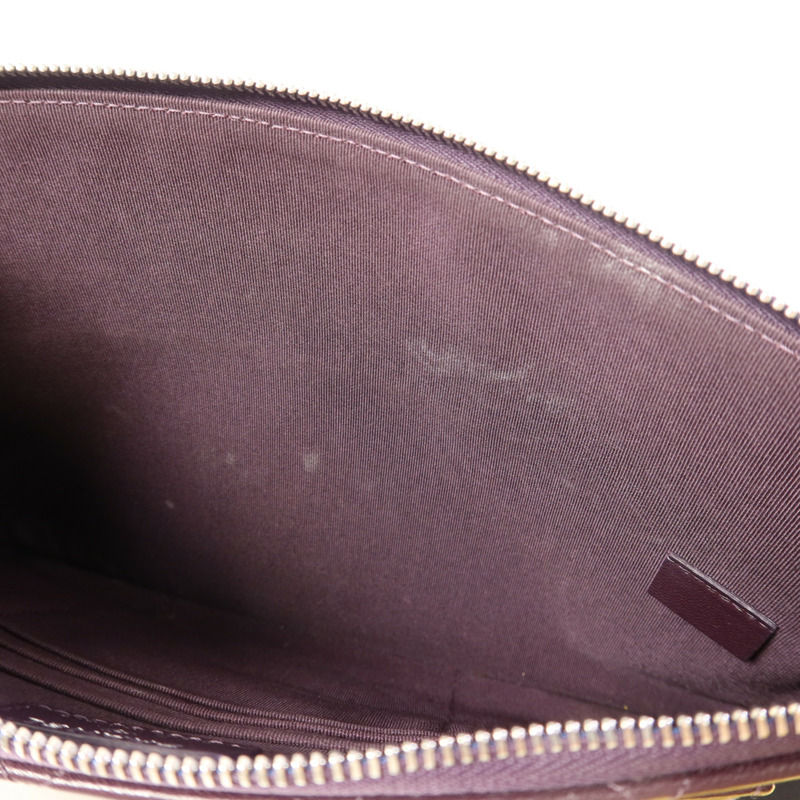 CHANEL 羊皮皮革Double Zip Pouch銀扣小袋-13