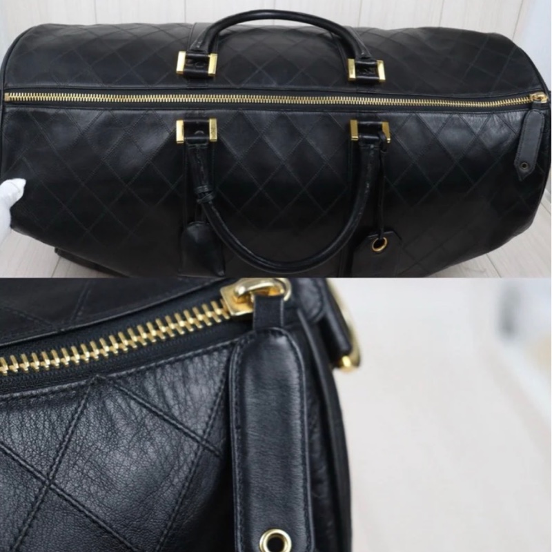 「JL精品代購」9新 Chanel 香奈兒 黑旅行袋-6