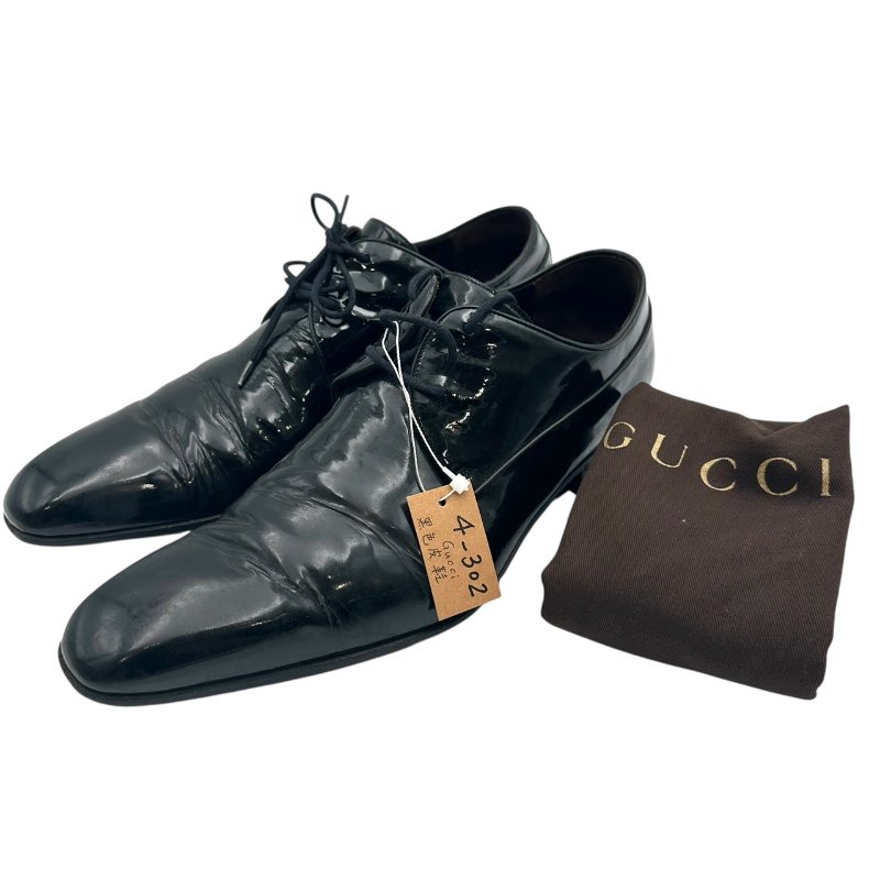 【美收精品】GUCCI 黑色皮鞋 4-302【隔月月中將轉賣至日本 上架期限30天】-11