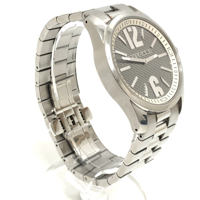 寶格麗 ST42S Solotempo 石英男士腕錶,圓形,不鏽鋼,銀色-3