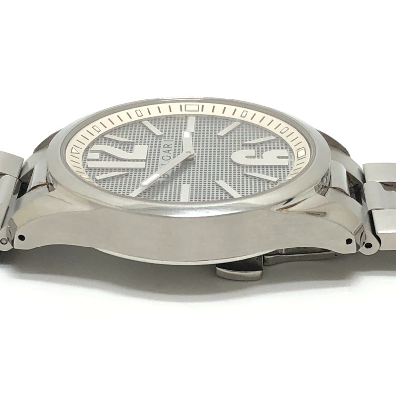 寶格麗 ST42S Solotempo 石英男士腕錶,圓形,不鏽鋼,銀色-9