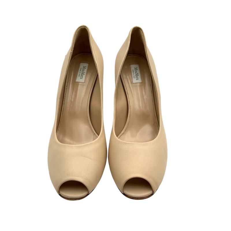 【美收精品】MAX MARA 膚色跟鞋 4-332【隔月月中將轉賣至日本 上架期限30天】-0