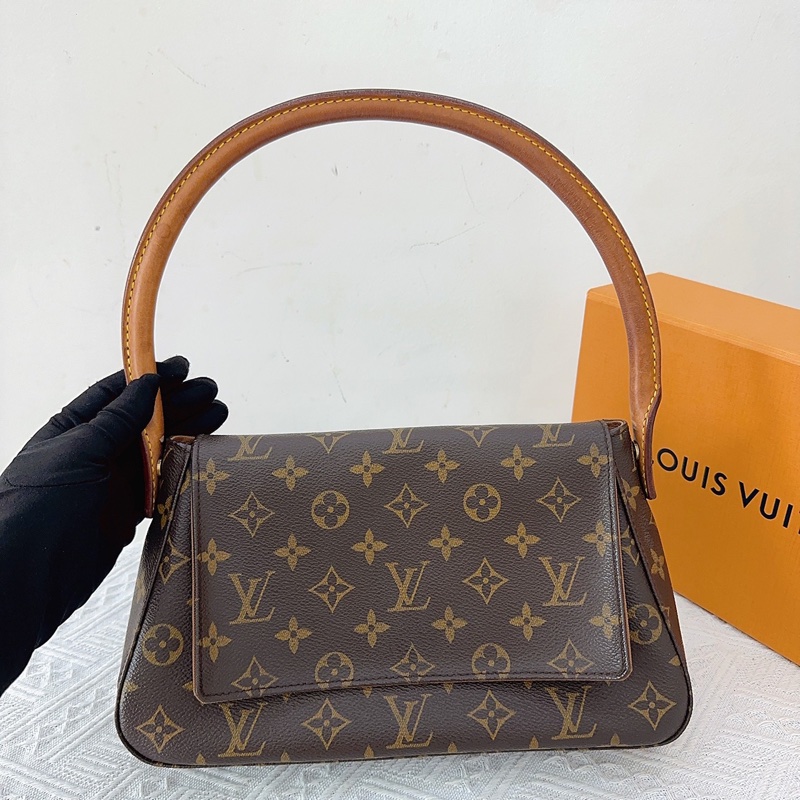 LV 路易威登 Looping小號 老花圓柄包，經典款-0