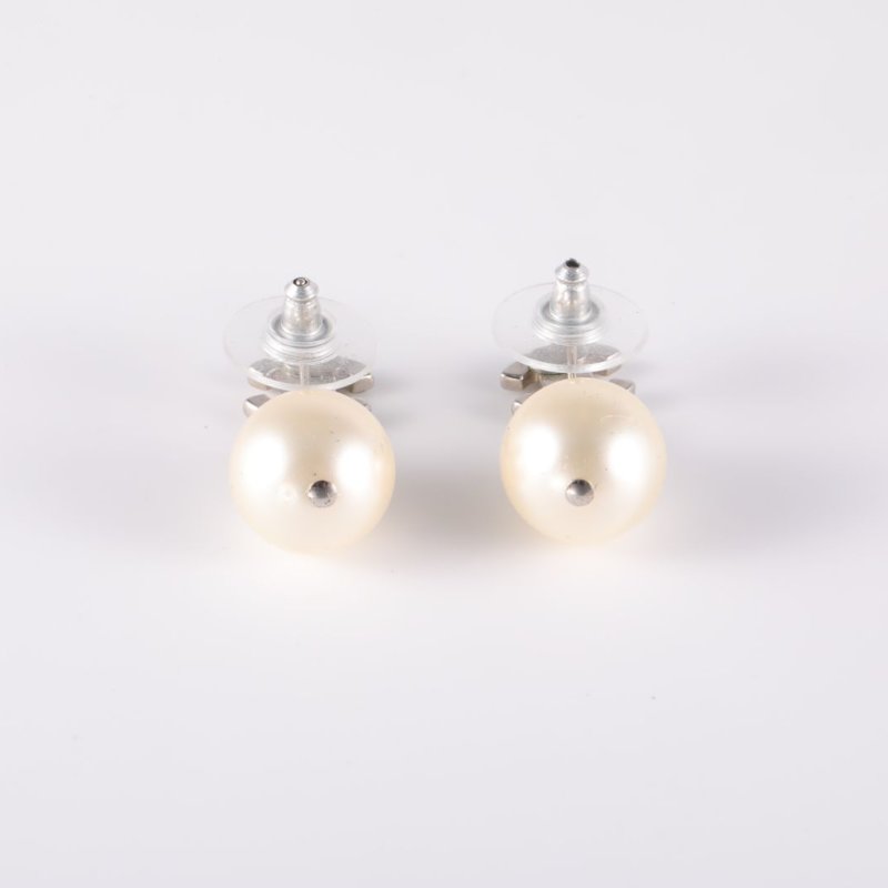 CHANEL 合金珍珠耳釘耳環-3