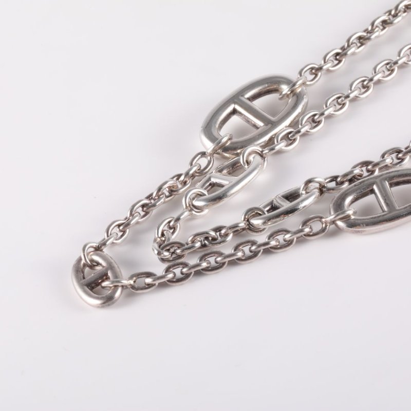 HERMES Farandole豬鼻子長項鏈AG925銀項鏈項鍊-1