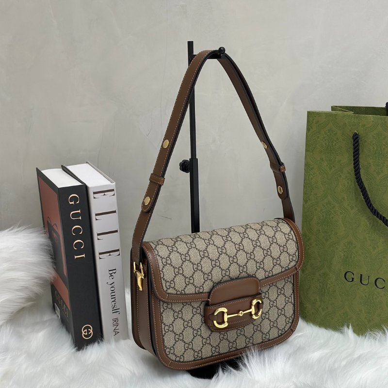 GUCCI Horsebit 1955馬銜釦馬鞍包 - 中號棕-2