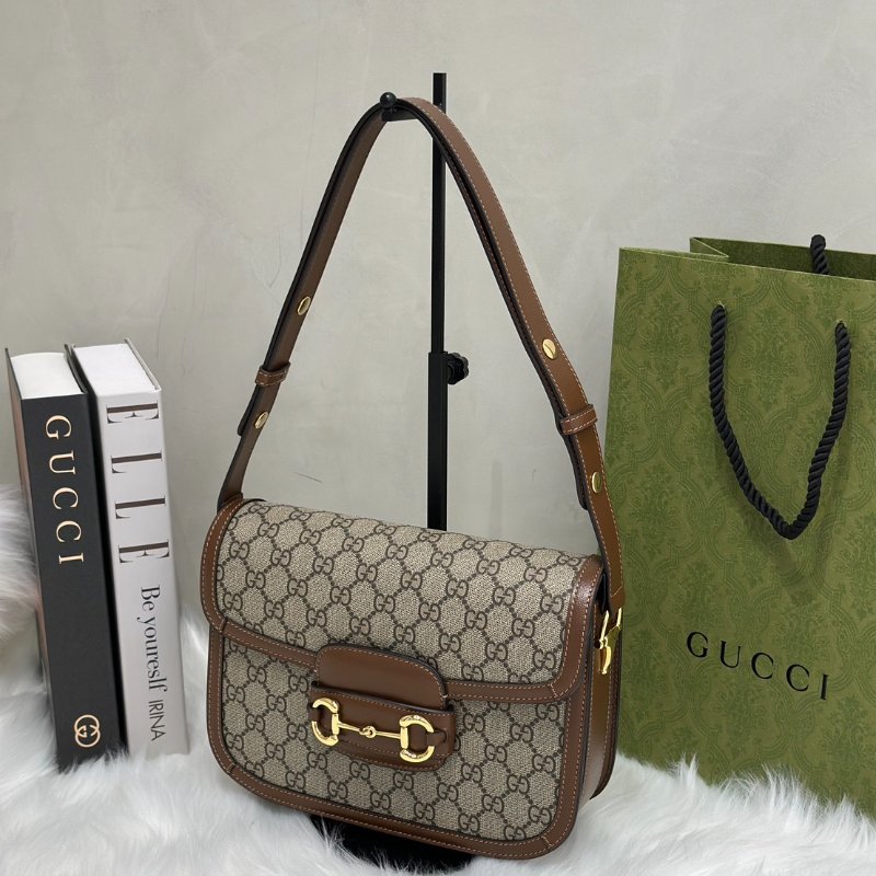 GUCCI Horsebit 1955馬銜釦馬鞍包 - 中號棕-3