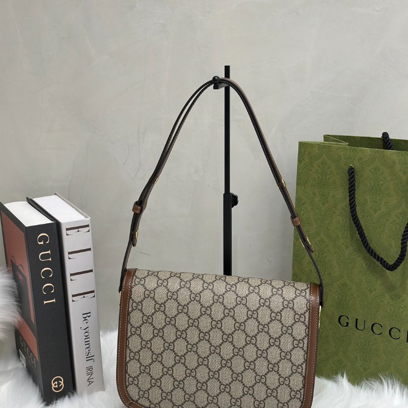 GUCCI Horsebit 1955馬銜釦馬鞍包 - 中號棕-4