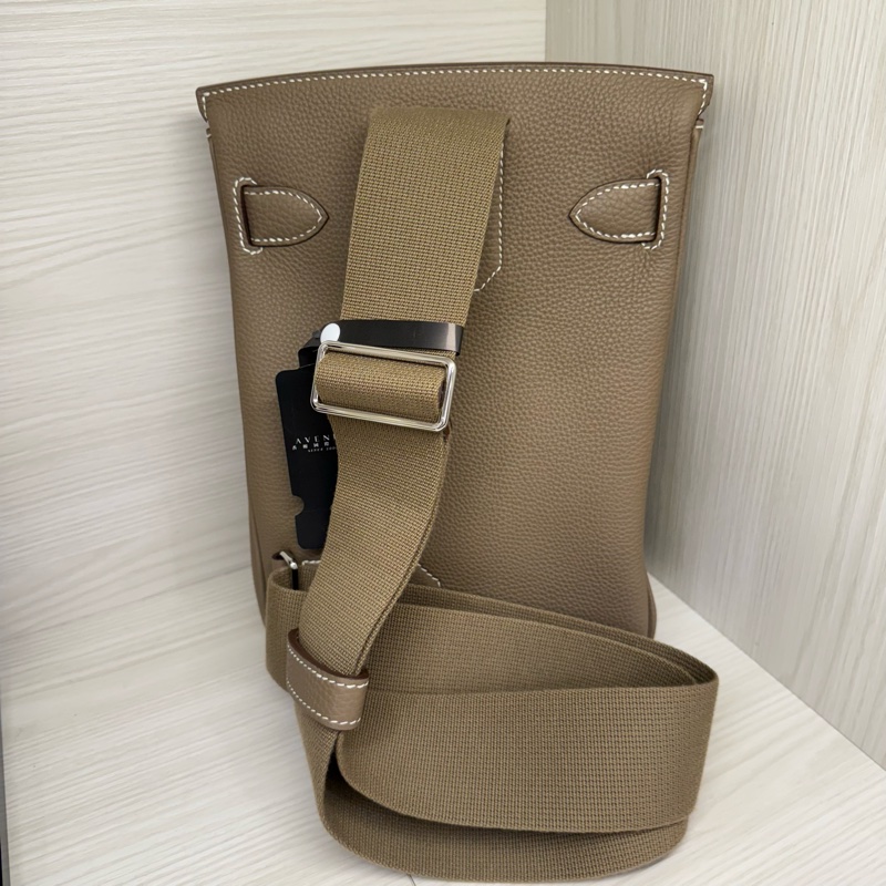 Hermes Hac & Dos銀釦肩背包/大象灰 W刻-1