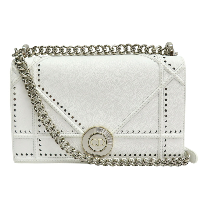 白色 皮革 Diorama 肩背包-0