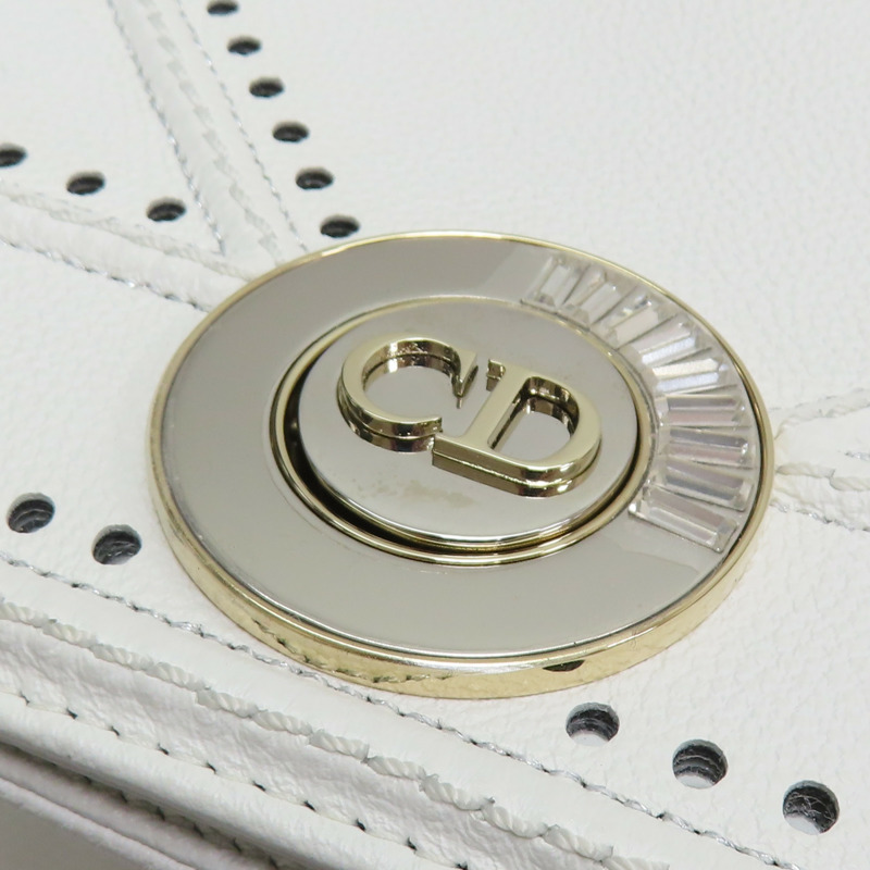 白色 皮革 Diorama 肩背包-16