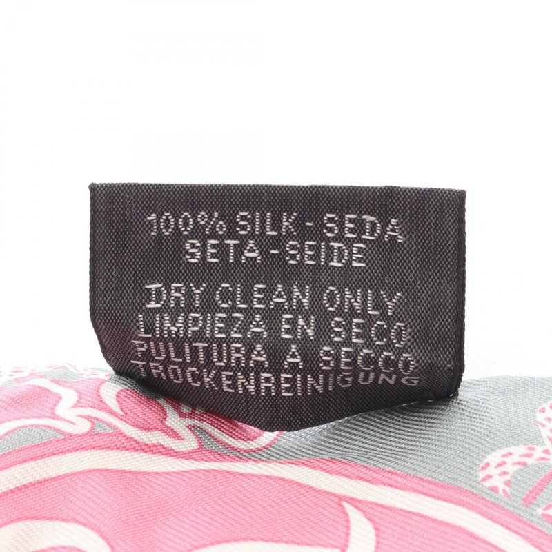 愛馬仕 Twilly EX-LIBRIS 絲巾，灰色、橘色、粉紅色，二手女款-5