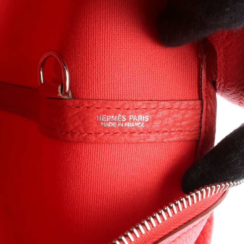 愛馬仕 Garden Zip PM 單肩手提包，Toile officier 帆布皮革，粉紅色，二手 M 碼-3