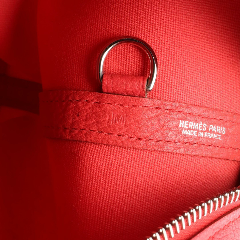 愛馬仕 Garden Zip PM 單肩手提包，Toile officier 帆布皮革，粉紅色，二手 M 碼-4