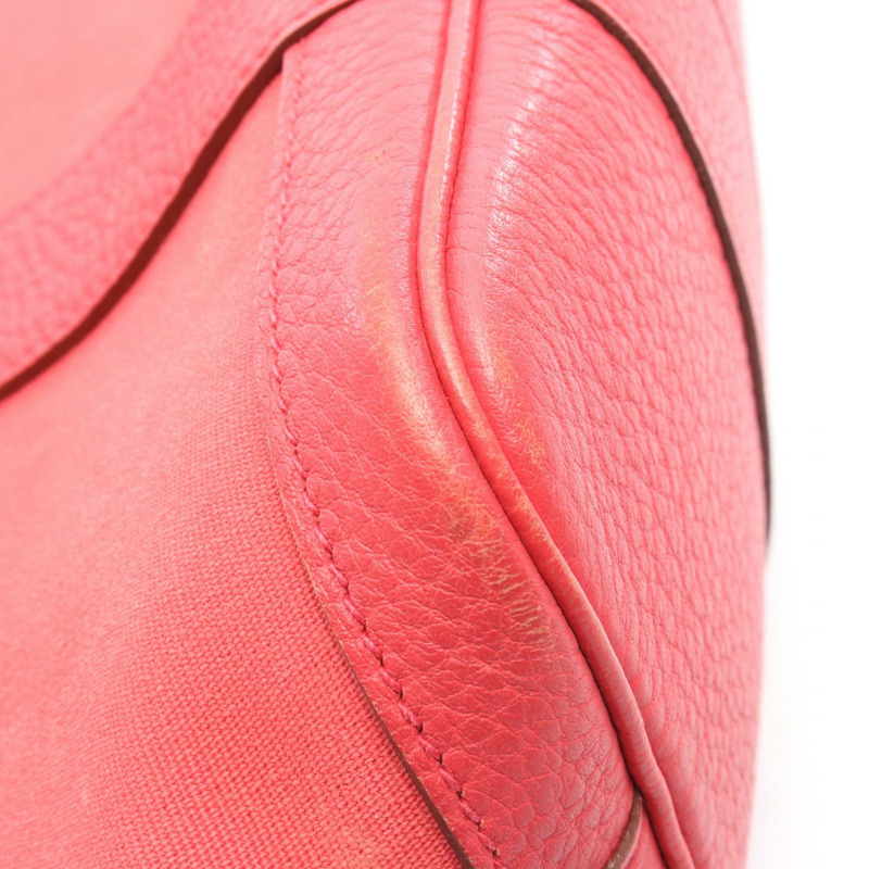 愛馬仕 Garden Zip PM 單肩手提包，Toile officier 帆布皮革，粉紅色，二手 M 碼-8