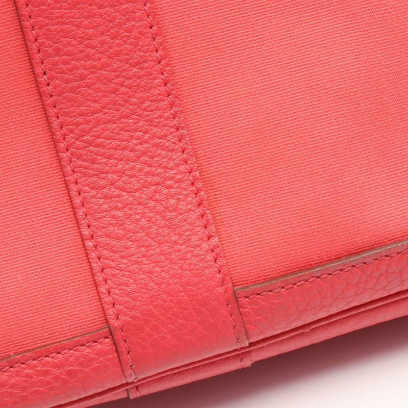 愛馬仕 Garden Zip PM 單肩手提包，Toile officier 帆布皮革，粉紅色，二手 M 碼-9