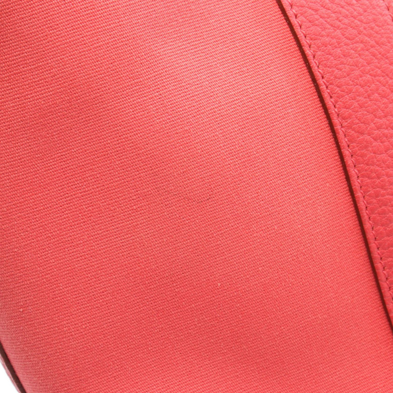 愛馬仕 Garden Zip PM 單肩手提包，Toile officier 帆布皮革，粉紅色，二手 M 碼-10