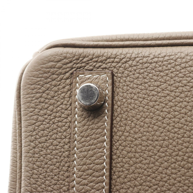 愛馬仕 Birkin 25 手提包，Togo 皮革，米色/灰褐色，二手，女士，帶五金配件-6