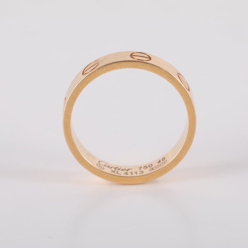 Cartier LOVE18K金窄版戒指18K玫瑰金48玫瑰金戒指-2