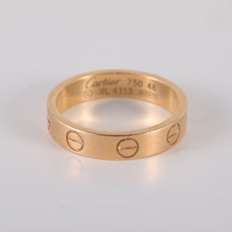 Cartier LOVE18K金窄版戒指18K玫瑰金48玫瑰金戒指-3