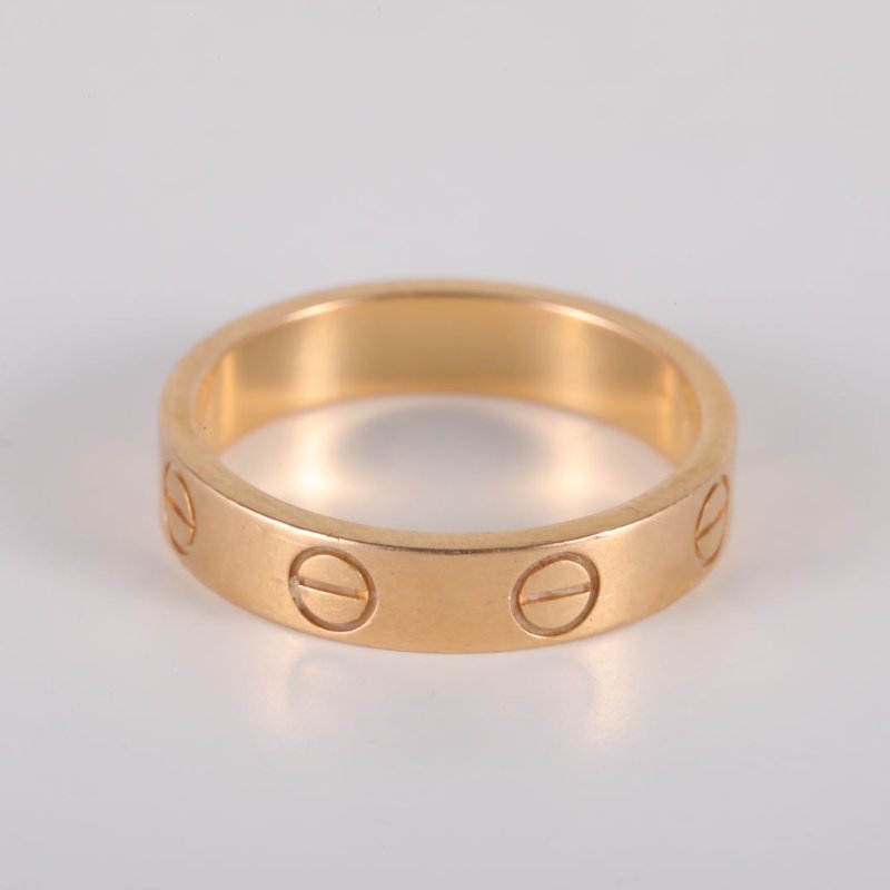 Cartier LOVE18K金窄版戒指18K玫瑰金48玫瑰金戒指-4