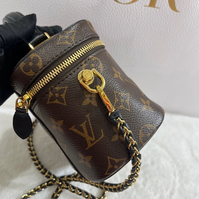 98新LV路易威登 拼色老花化妝盒包 焦糖拼色軟盒子  尺寸：19x13 ，20編碼有芯片-2