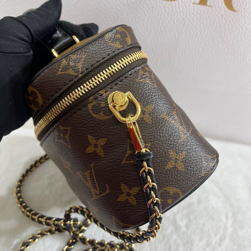 98新LV路易威登 拼色老花化妝盒包 焦糖拼色軟盒子  尺寸：19x13 ，20編碼有芯片-3