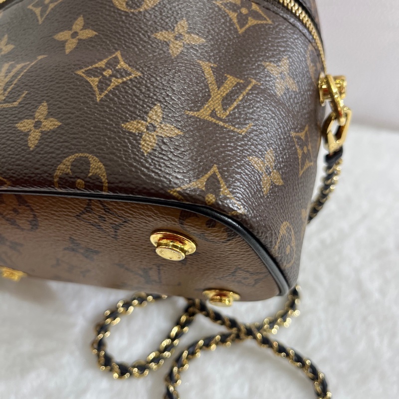 98新LV路易威登 拼色老花化妝盒包 焦糖拼色軟盒子  尺寸：19x13 ，20編碼有芯片-6