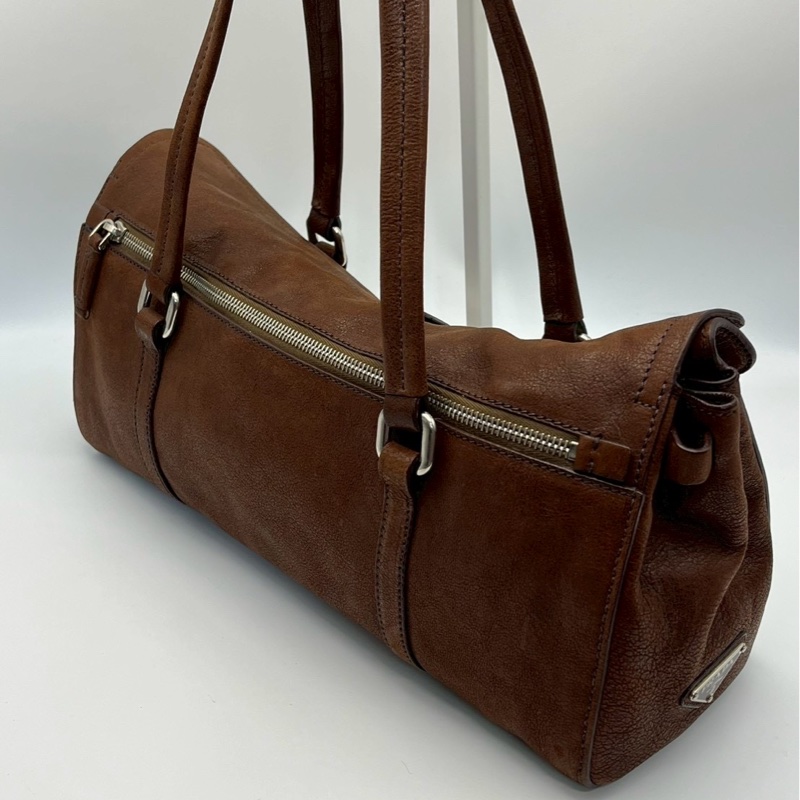 🏷️ Prada 咖啡色牛皮Hobo-5