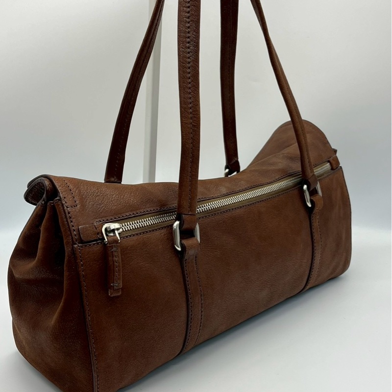 🏷️ Prada 咖啡色牛皮Hobo-9