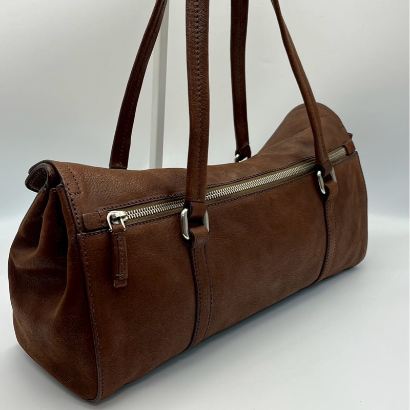 🏷️ Prada 咖啡色牛皮Hobo-17