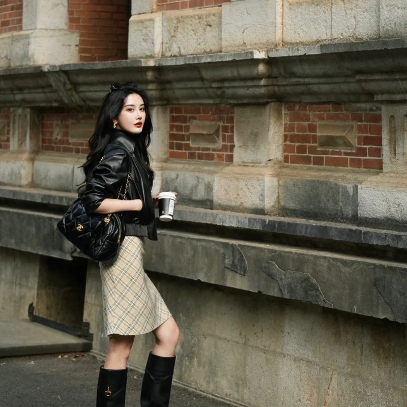 CHANEL 皺摺小牛皮保齡球包 - 大號黑金-8