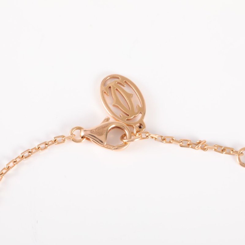 Cartier 18K玫瑰金飛碟粉藍寶石手鏈18K手鍊／手環-1