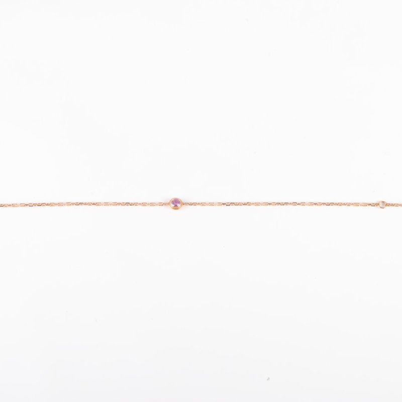 Cartier 18K玫瑰金飛碟粉藍寶石手鏈18K手鍊／手環-2