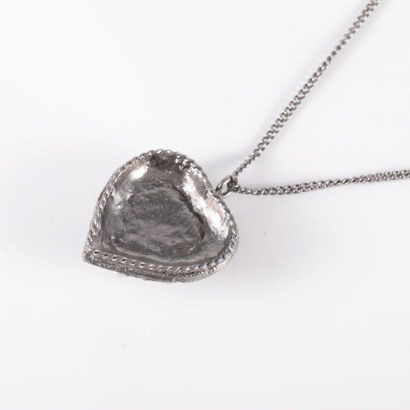 CHANEL 合金愛心珍珠彩釉毛衣項鏈項鍊-2