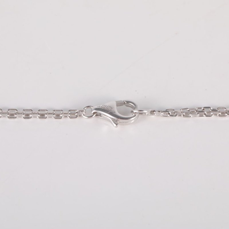 Cartier LOVE兩鑽圓餅項鏈18K白金/鑽石項鏈白金項鍊-4