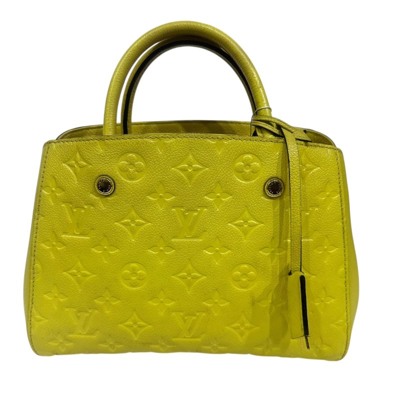 【美收精品】LV黃色皮革壓花小手提包 4-404-0
