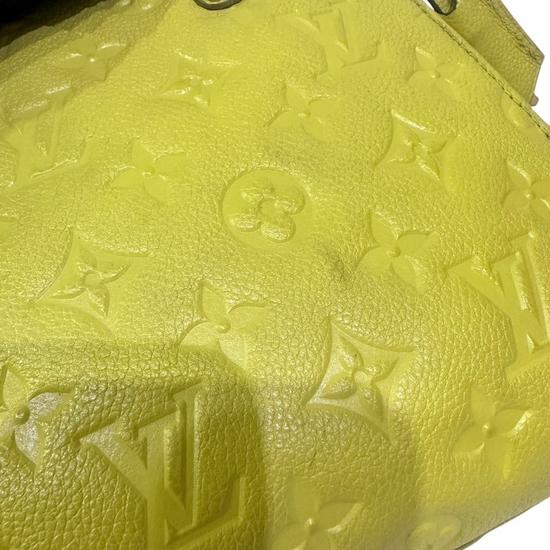 【美收精品】LV黃色皮革壓花小手提包 4-404-6