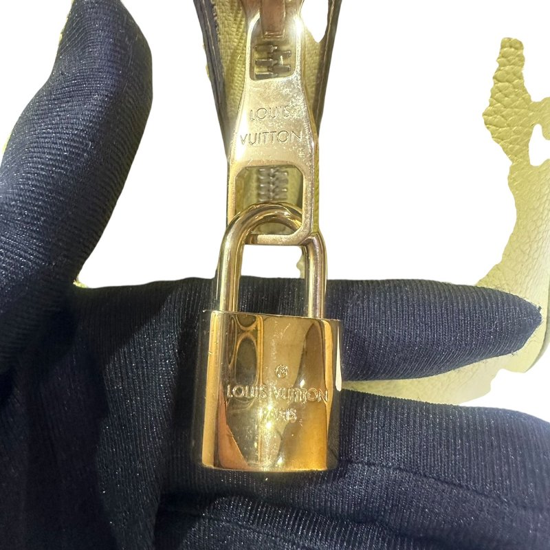 【美收精品】LV黃色皮革壓花小手提包 4-404-9