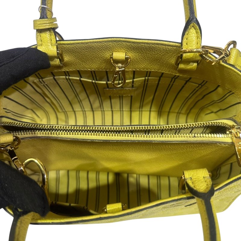 【美收精品】LV黃色皮革壓花小手提包 4-404-13