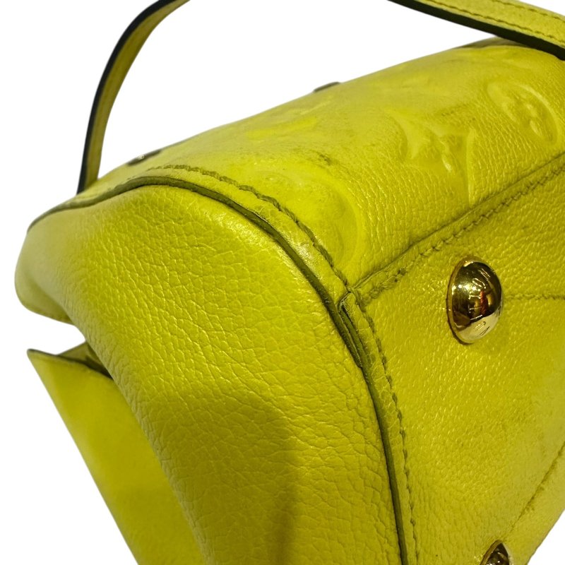 【美收精品】LV黃色皮革壓花小手提包 4-404-19