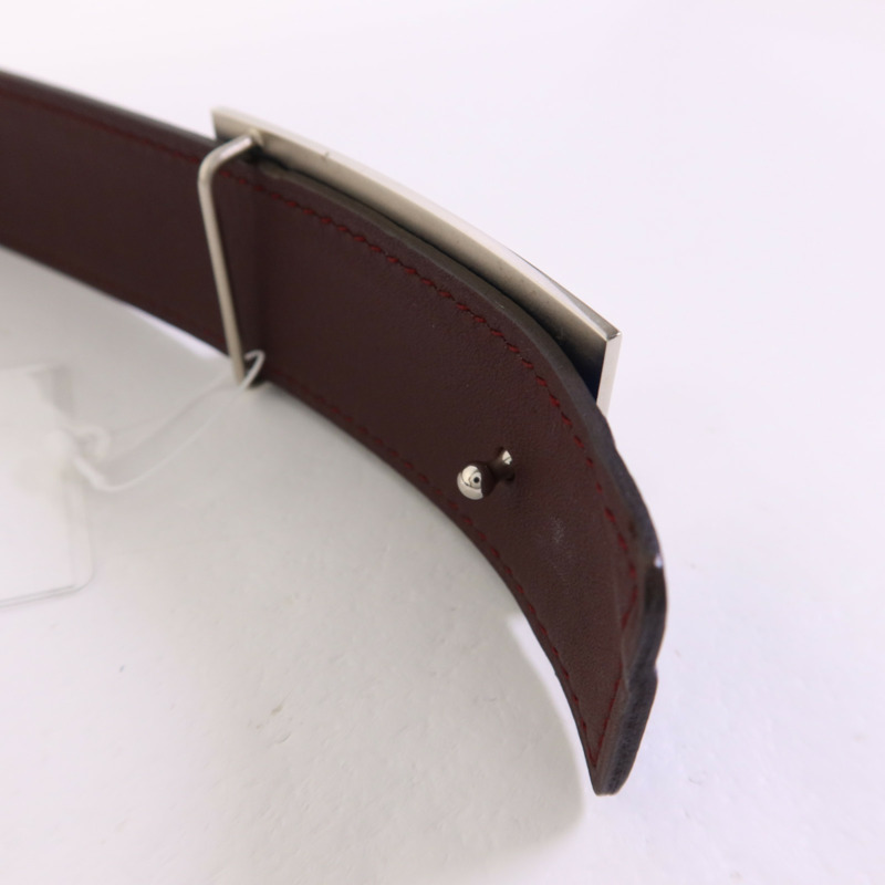 HERMES Epsom皮革Collier de Chein Belt銀扣皮帶-5
