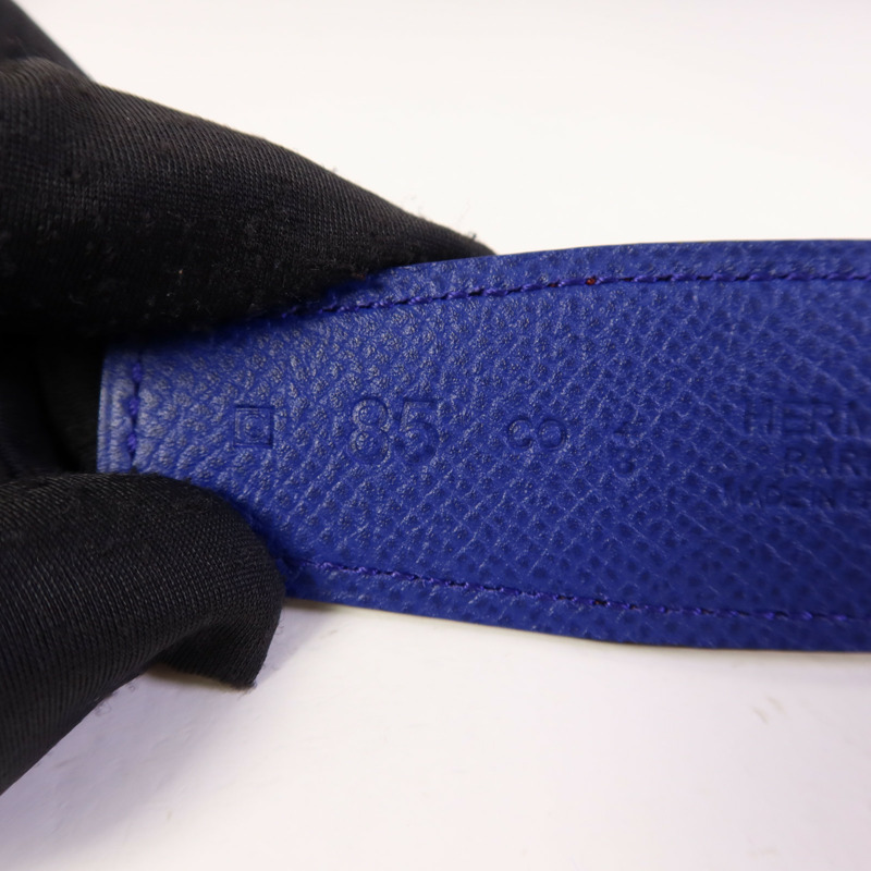 HERMES Epsom皮革Collier de Chein Belt銀扣皮帶-7