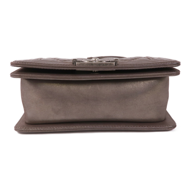 CHANEL 牛皮皮革Boy 20 Chain Shoulder Bag銀扣鏈帶肩背袋-3