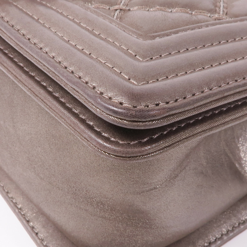 CHANEL 牛皮皮革Boy 20 Chain Shoulder Bag銀扣鏈帶肩背袋-5