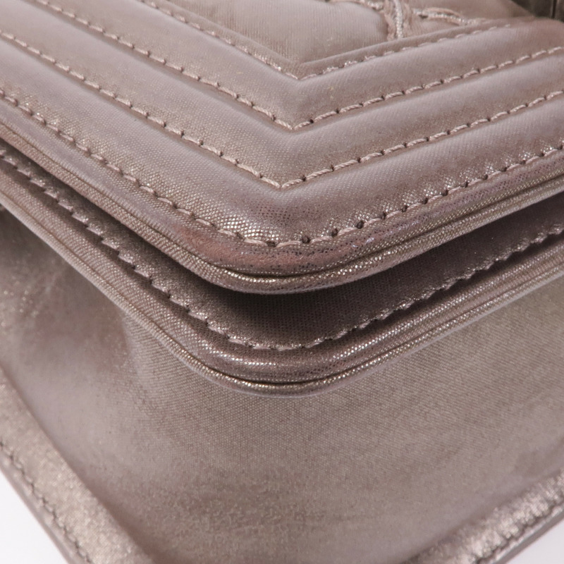 CHANEL 牛皮皮革Boy 20 Chain Shoulder Bag銀扣鏈帶肩背袋-6