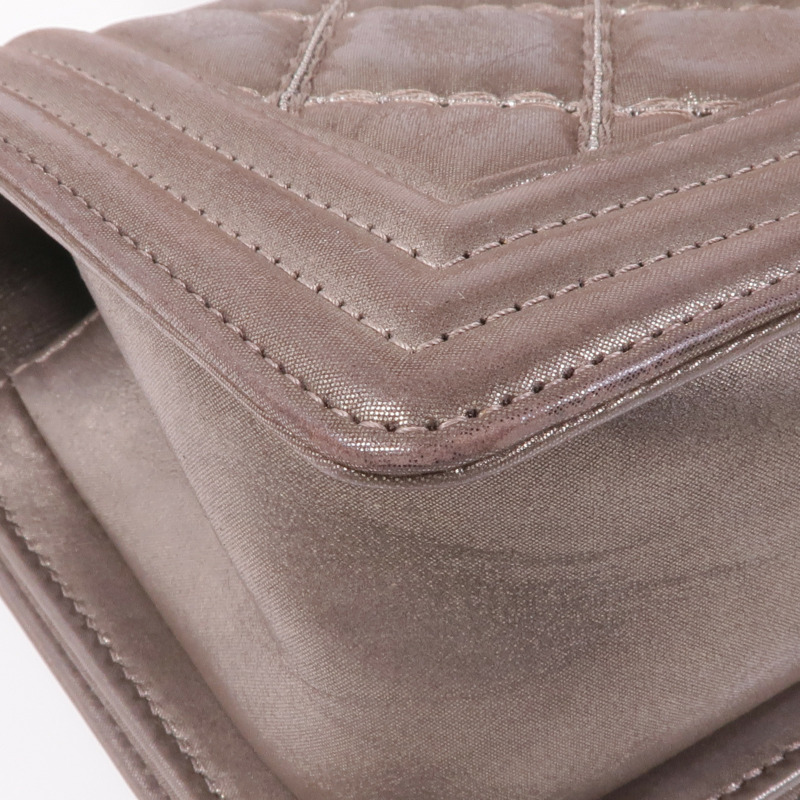 CHANEL 牛皮皮革Boy 20 Chain Shoulder Bag銀扣鏈帶肩背袋-8